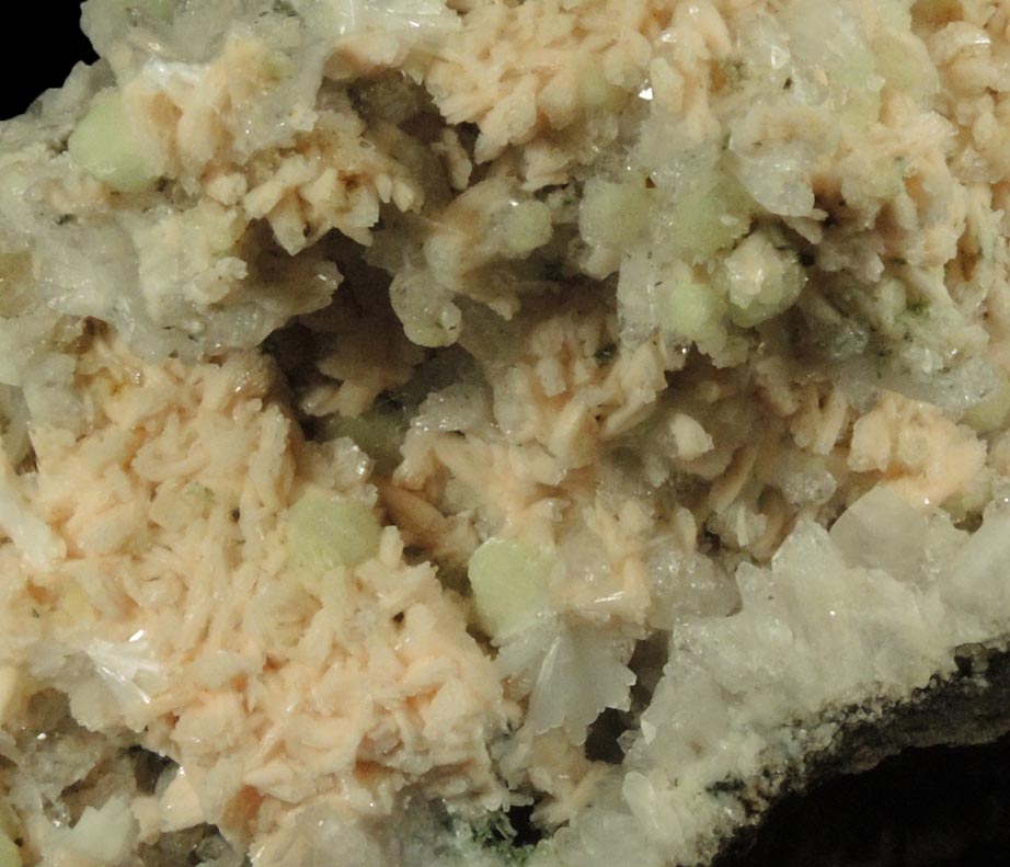 Heulandite, Albite, Prehnite, Quartz, Laumontite from Upper New Street Quarry, Paterson, Passaic County, New Jersey