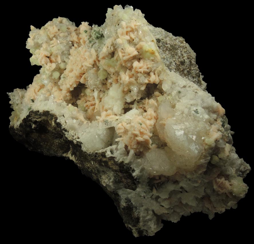 Heulandite, Albite, Prehnite, Quartz, Laumontite from Upper New Street Quarry, Paterson, Passaic County, New Jersey