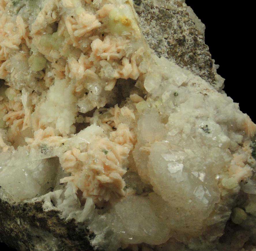 Heulandite, Albite, Prehnite, Quartz, Laumontite from Upper New Street Quarry, Paterson, Passaic County, New Jersey