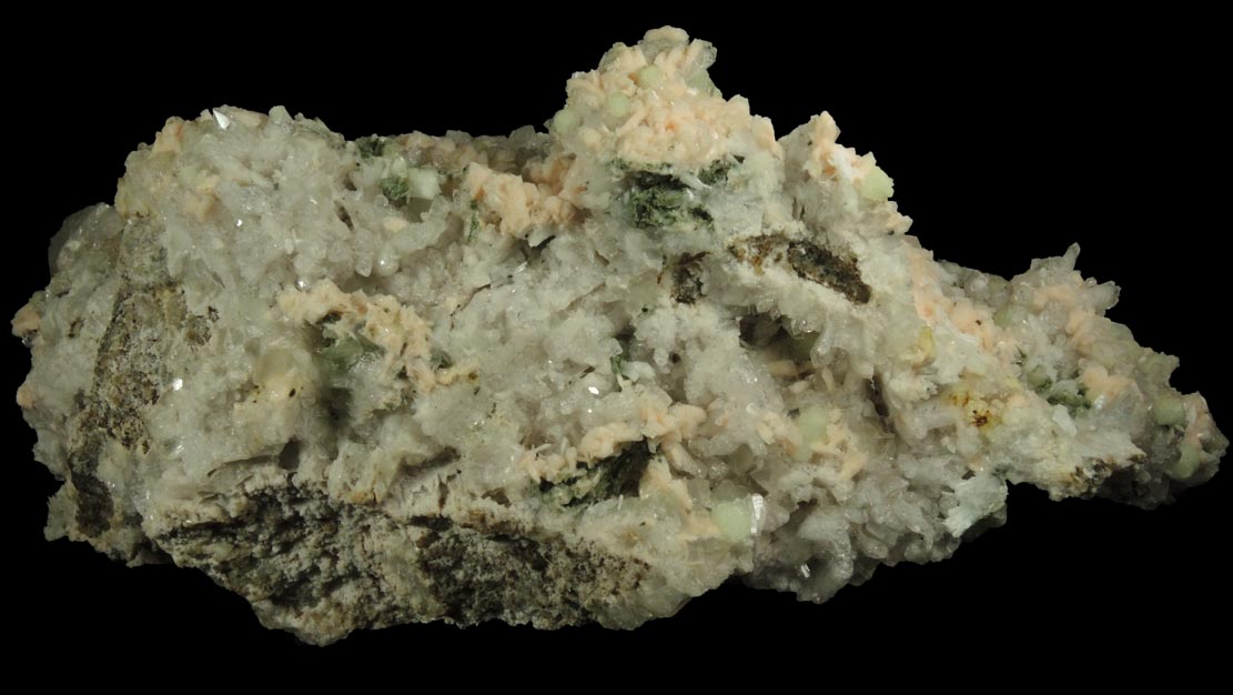 Heulandite, Albite, Prehnite, Quartz, Laumontite from Upper New Street Quarry, Paterson, Passaic County, New Jersey