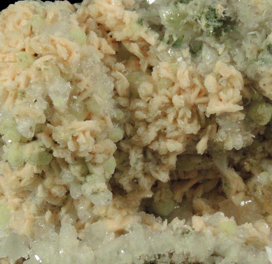 Heulandite, Albite, Prehnite, Quartz, Laumontite from Upper New Street Quarry, Paterson, Passaic County, New Jersey