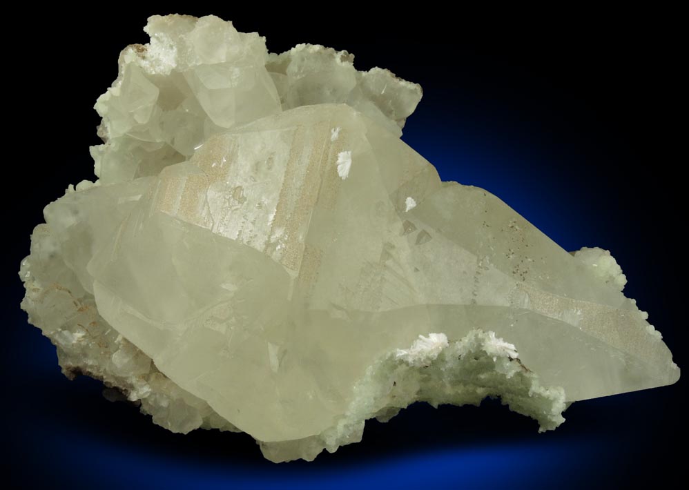 Calcite (twinned crystals) with Laumontite and Prehnite from Upper New Street Quarry, Paterson, Passaic County, New Jersey