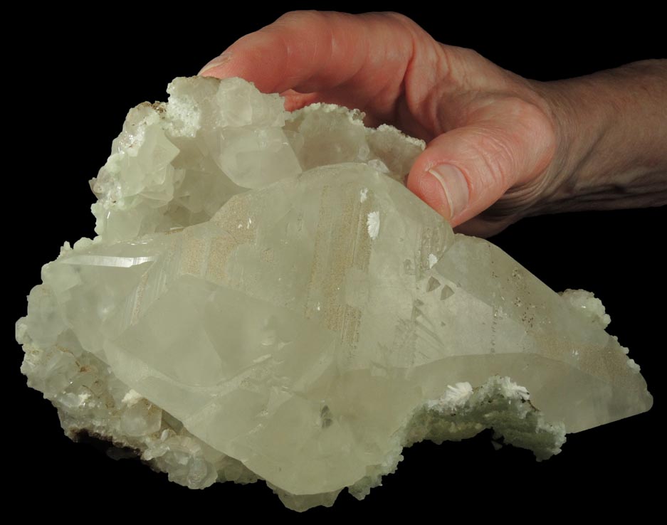 Calcite (twinned crystals) with Laumontite and Prehnite from Upper New Street Quarry, Paterson, Passaic County, New Jersey