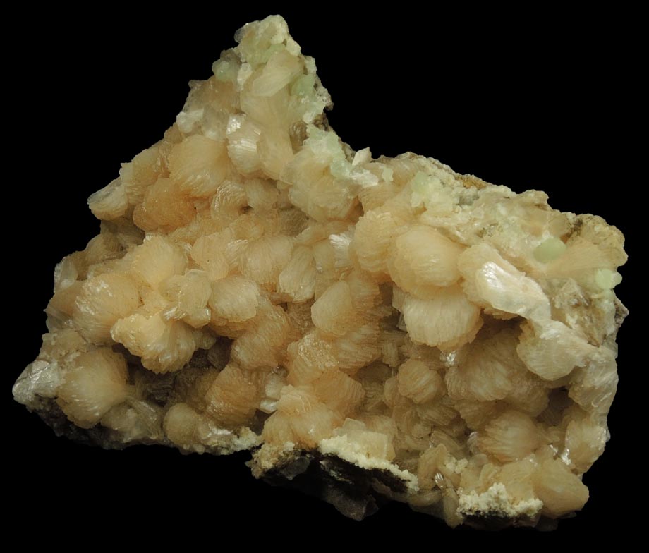 Stilbite with minor Prehnite and Calcite from Upper New Street Quarry, Paterson, Passaic County, New Jersey