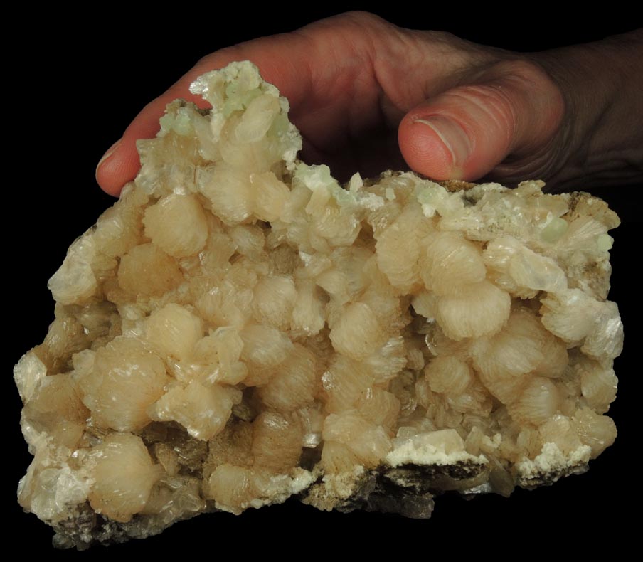 Stilbite with minor Prehnite and Calcite from Upper New Street Quarry, Paterson, Passaic County, New Jersey