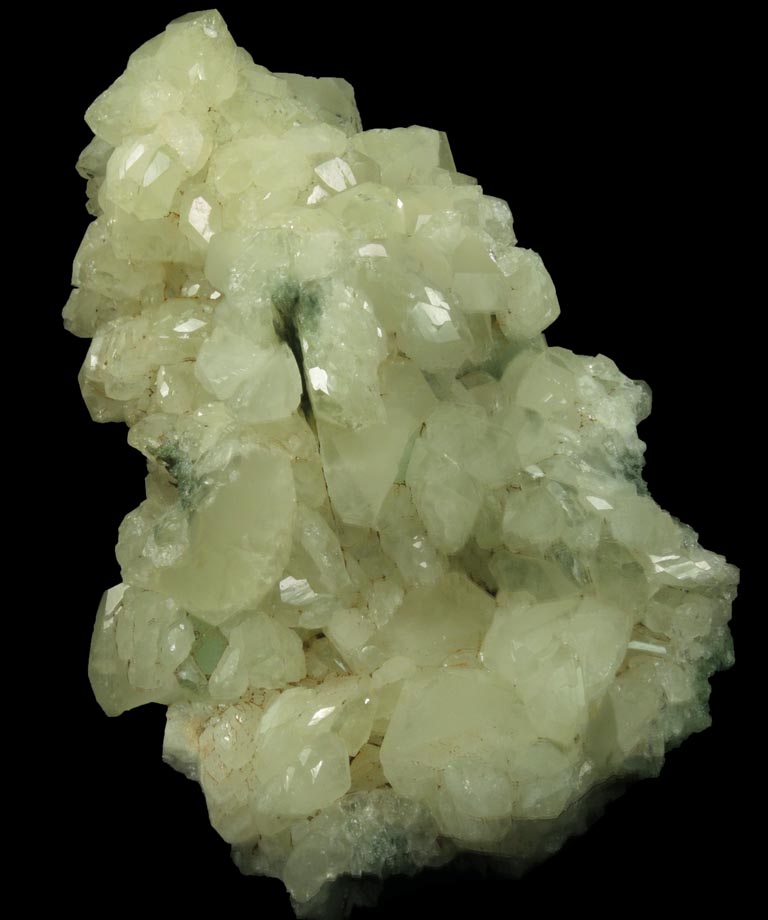 Datolite and Prehnite with pseudomorphic molds after Anhydrite from Upper New Street Quarry, Paterson, Passaic County, New Jersey