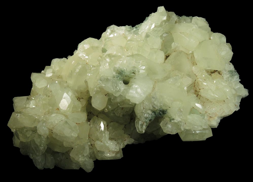 Datolite and Prehnite with pseudomorphic molds after Anhydrite from Upper New Street Quarry, Paterson, Passaic County, New Jersey