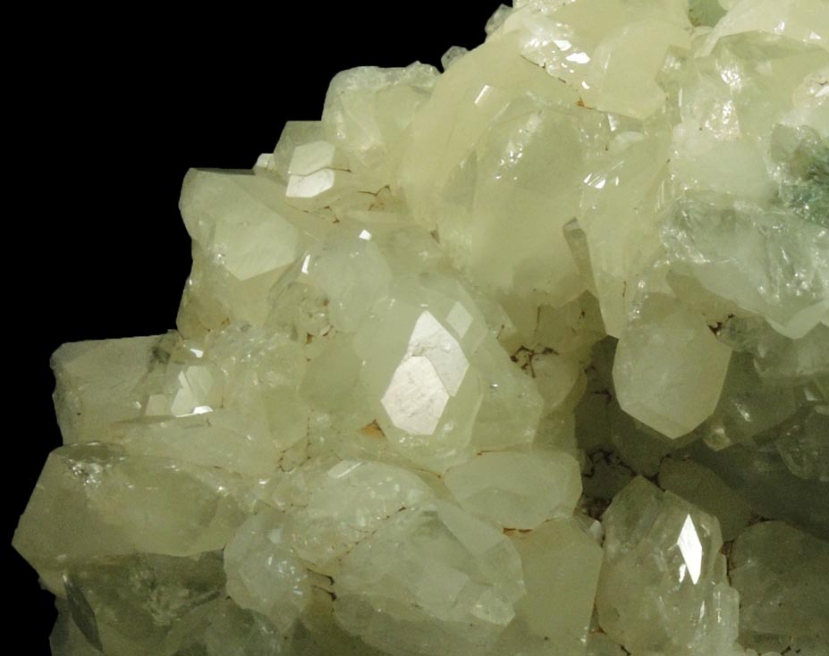 Datolite and Prehnite with pseudomorphic molds after Anhydrite from Upper New Street Quarry, Paterson, Passaic County, New Jersey