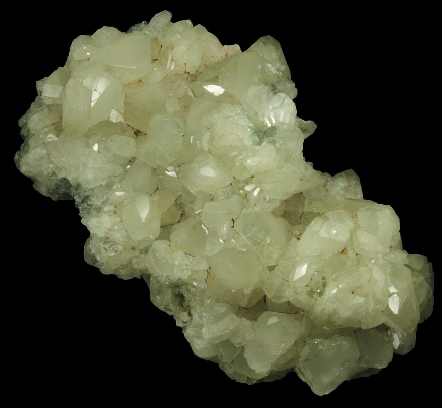 Datolite and Prehnite with pseudomorphic molds after Anhydrite from Upper New Street Quarry, Paterson, Passaic County, New Jersey