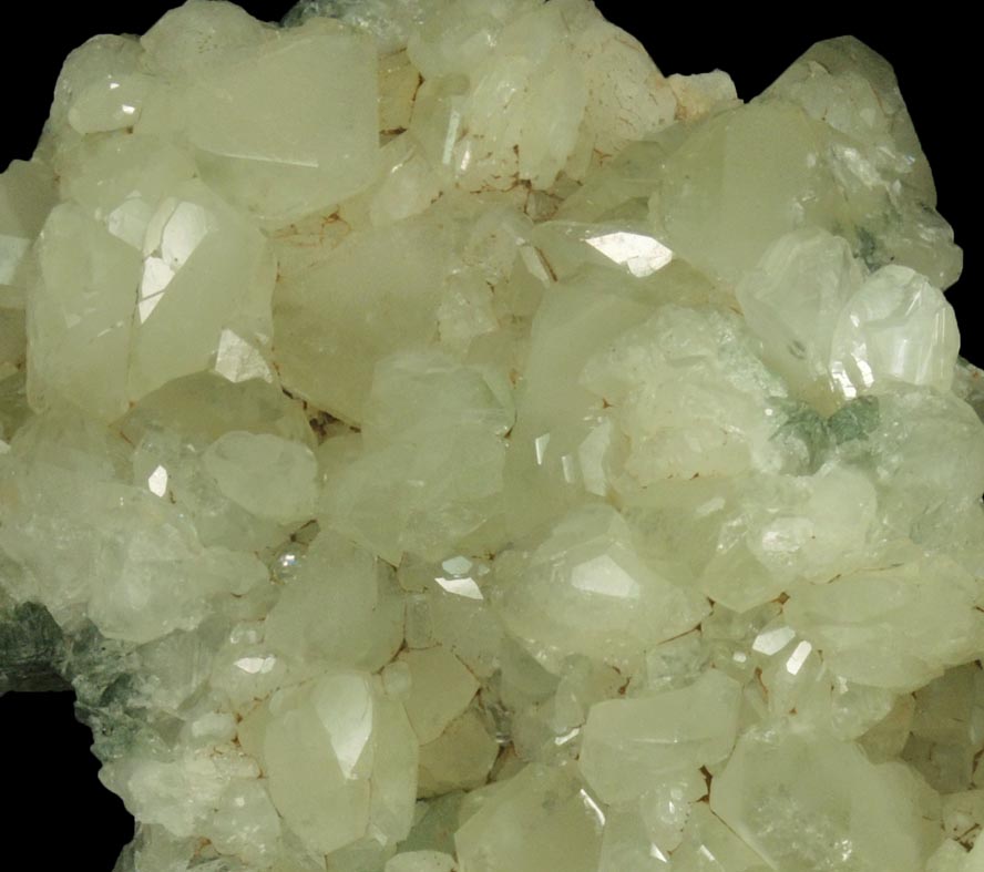 Datolite and Prehnite with pseudomorphic molds after Anhydrite from Upper New Street Quarry, Paterson, Passaic County, New Jersey