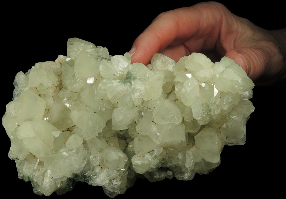 Datolite and Prehnite with pseudomorphic molds after Anhydrite from Upper New Street Quarry, Paterson, Passaic County, New Jersey