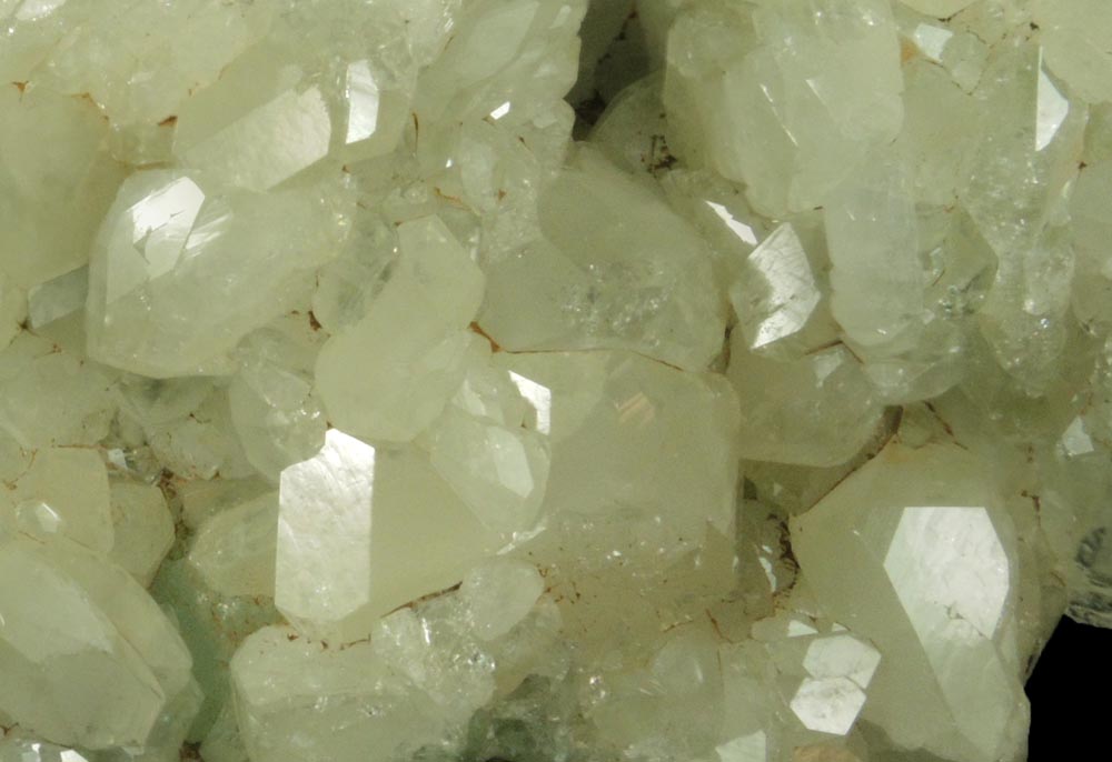 Datolite and Prehnite with pseudomorphic molds after Anhydrite from Upper New Street Quarry, Paterson, Passaic County, New Jersey