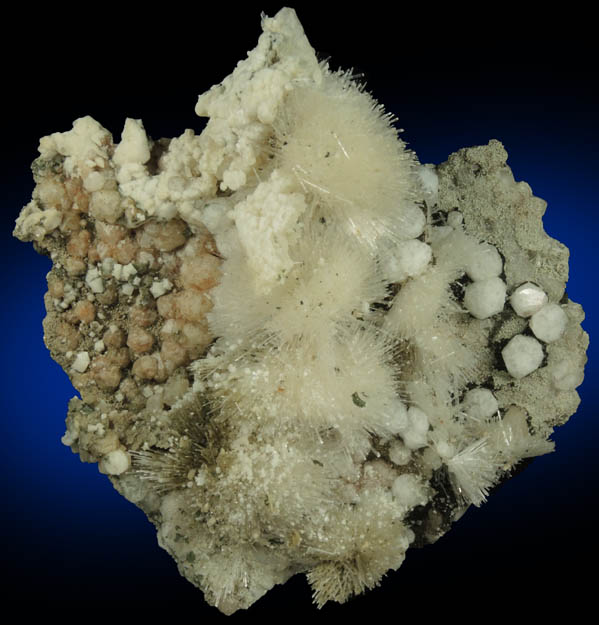 Natrolite, Analcime, Calcite, Babingtonite from Upper New Street Quarry, Paterson, Passaic County, New Jersey