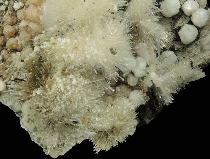 Natrolite, Analcime, Calcite, Babingtonite from Upper New Street Quarry, Paterson, Passaic County, New Jersey