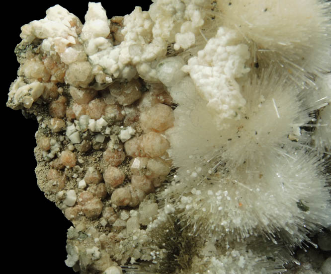 Natrolite, Analcime, Calcite, Babingtonite from Upper New Street Quarry, Paterson, Passaic County, New Jersey