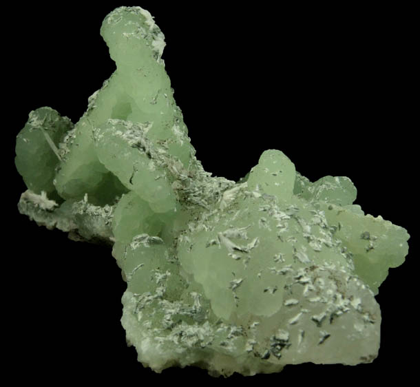 Prehnite pseudomorphs after Anhydrite with Babingtonite, Actinolite and Laumontite from Upper New Street Quarry, Paterson, Passaic County, New Jersey