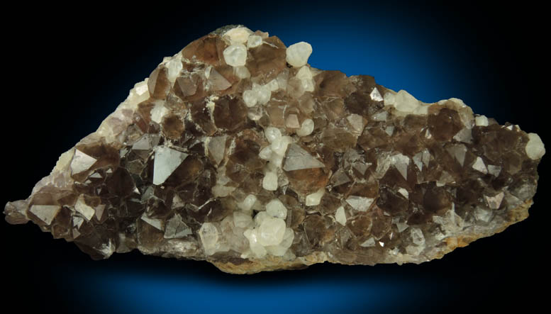 Quartz var. Smoky Quartz with Hyalite Opal and Calcite from Upper New Street Quarry, Paterson, Passaic County, New Jersey