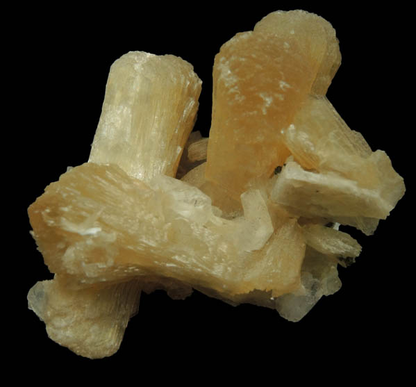 Stilbite on Quartz with pseudomorphic impression after Anhydrite from Upper New Street Quarry, Paterson, Passaic County, New Jersey