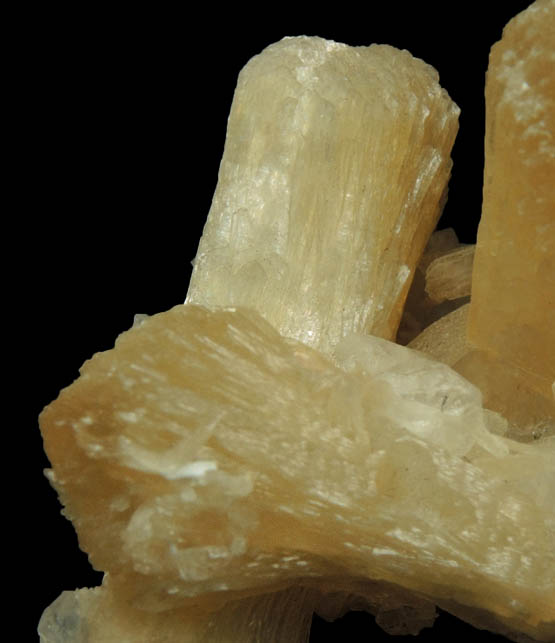 Stilbite on Quartz with pseudomorphic impression after Anhydrite from Upper New Street Quarry, Paterson, Passaic County, New Jersey