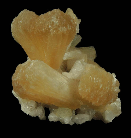 Stilbite on Quartz with pseudomorphic impression after Anhydrite from Upper New Street Quarry, Paterson, Passaic County, New Jersey