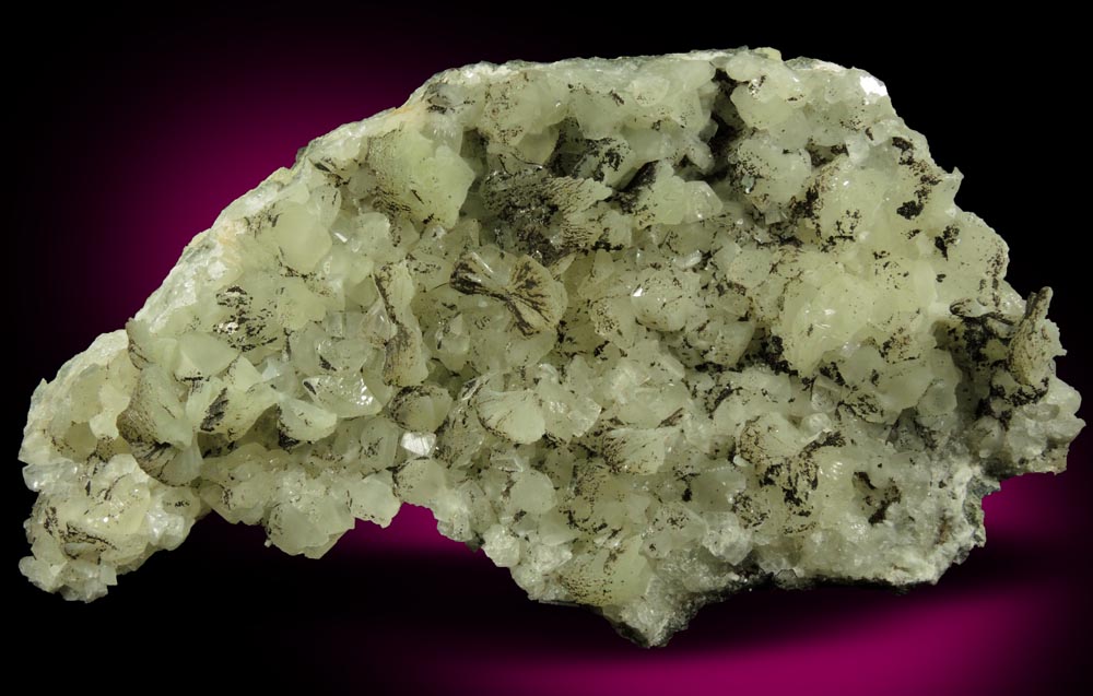Prehnite, Datolite, Calcite, Petroleum (naturally occurring Hydrocarbons) from Millington Quarry, Bernards Township, Somerset County, New Jersey