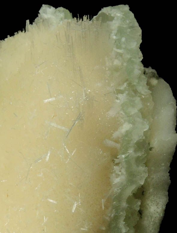 Natrolite, Calcite, Prehnite from Upper New Street Quarry, Paterson, Passaic County, New Jersey