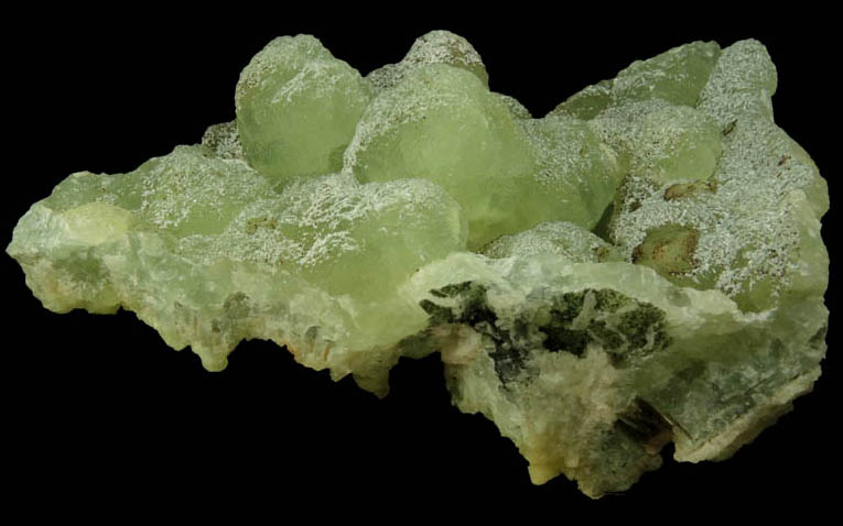 Prehnite pseudomorphs after Anhydrite with Stilpnomelane and Laumontite from Upper New Street Quarry, Paterson, Passaic County, New Jersey