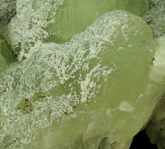 Prehnite pseudomorphs after Anhydrite with Stilpnomelane and Laumontite from Upper New Street Quarry, Paterson, Passaic County, New Jersey