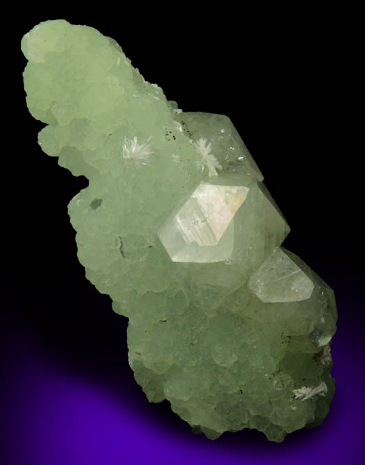 Apophyllite and Laumontite on Prehnite pseudomorph after Anhydrite from Upper New Street Quarry, Paterson, Passaic County, New Jersey