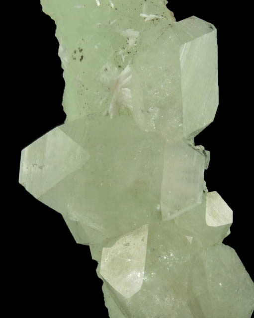 Apophyllite and Laumontite on Prehnite pseudomorph after Anhydrite from Upper New Street Quarry, Paterson, Passaic County, New Jersey