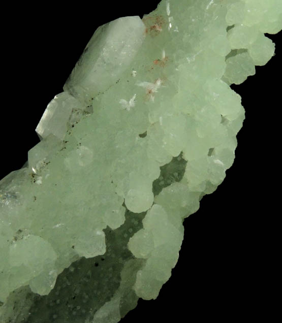 Apophyllite and Laumontite on Prehnite pseudomorph after Anhydrite from Upper New Street Quarry, Paterson, Passaic County, New Jersey