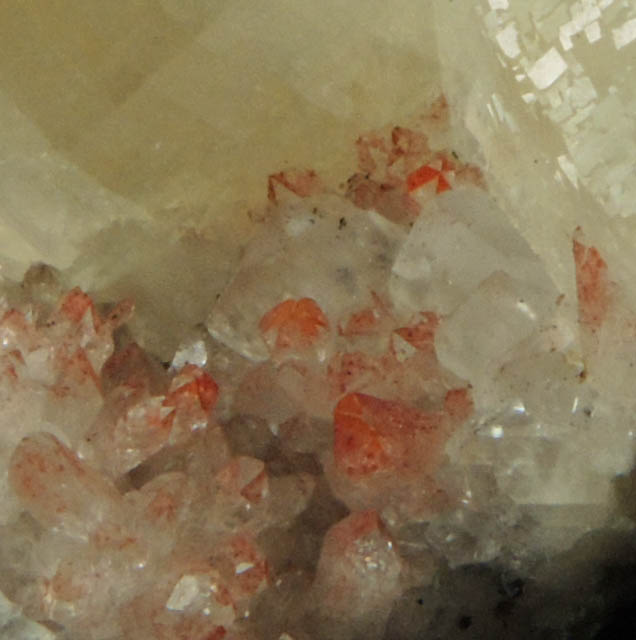 Apophyllite, Stilbite, Heulandite and Quartz exhibiting piezoelectric Hematite deposition from Upper New Street Quarry, Paterson, Passaic County, New Jersey