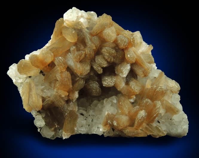 Stilbite on Calcite with Chamosite from Upper New Street Quarry, Paterson, Passaic County, New Jersey