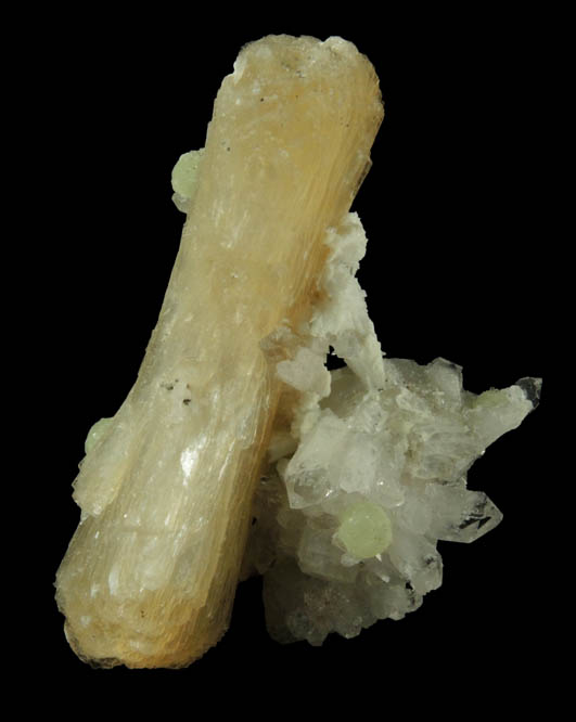 Stilbite, Prehnite, Laumontite, Quartz from Upper New Street Quarry, Paterson, Passaic County, New Jersey