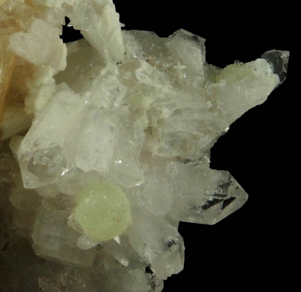 Stilbite, Prehnite, Laumontite, Quartz from Upper New Street Quarry, Paterson, Passaic County, New Jersey