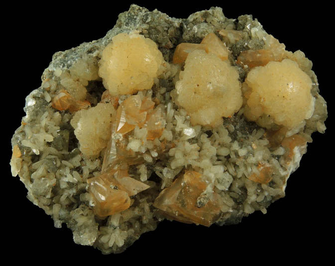 Stilbite and Calcite from Millington Quarry, Bernards Township, Somerset County, New Jersey