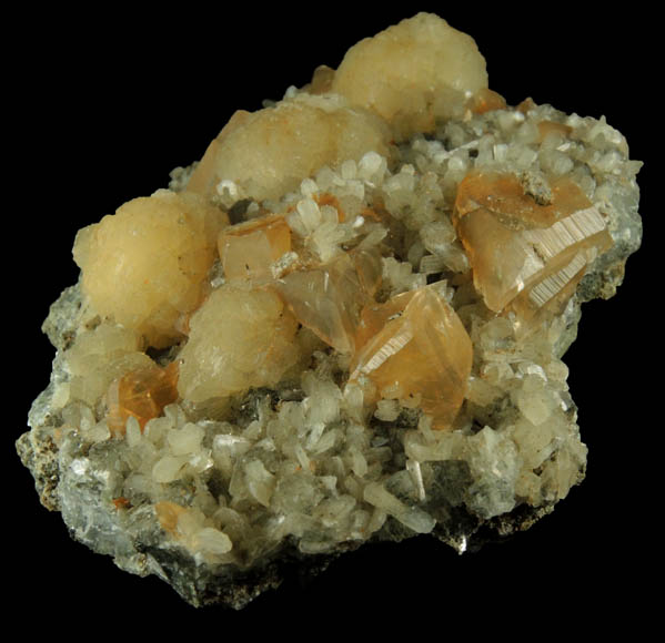 Stilbite and Calcite from Millington Quarry, Bernards Township, Somerset County, New Jersey