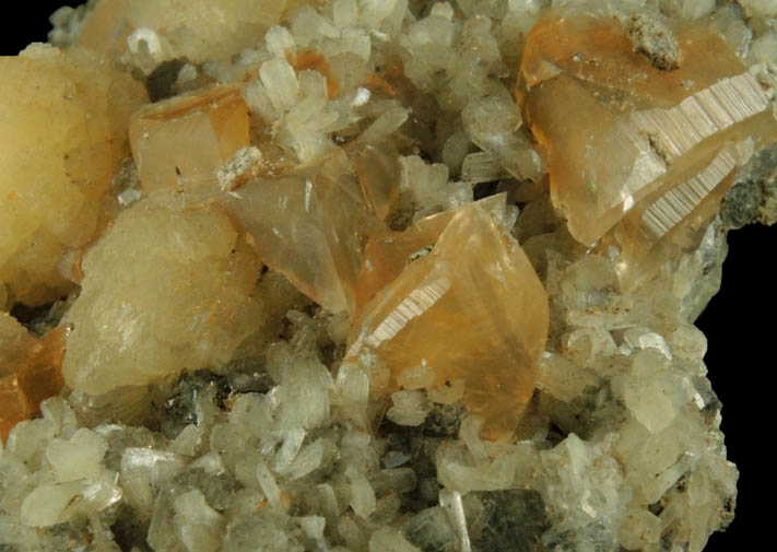 Stilbite and Calcite from Millington Quarry, Bernards Township, Somerset County, New Jersey