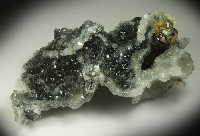 Pyrite on Apophyllite with Chlorite inclusions from Millington Quarry, Bernards Township, Somerset County, New Jersey