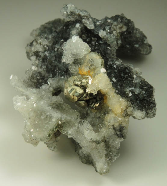 Pyrite on Apophyllite with Chlorite inclusions from Millington Quarry, Bernards Township, Somerset County, New Jersey