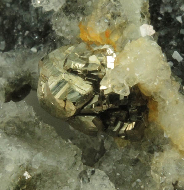 Pyrite on Apophyllite with Chlorite inclusions from Millington Quarry, Bernards Township, Somerset County, New Jersey