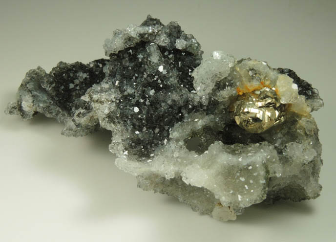 Pyrite on Apophyllite with Chlorite inclusions from Millington Quarry, Bernards Township, Somerset County, New Jersey