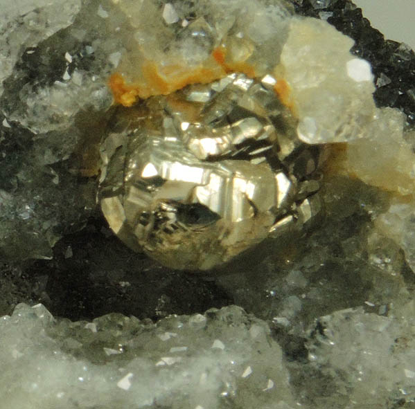 Pyrite on Apophyllite with Chlorite inclusions from Millington Quarry, Bernards Township, Somerset County, New Jersey