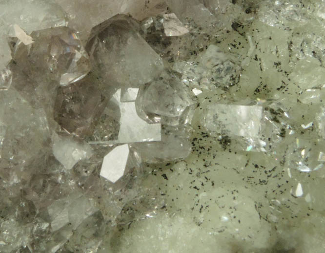 Quartz var. Amethyst Quartz on Datolite with Chamosite from Millington Quarry, Bernards Township, Somerset County, New Jersey