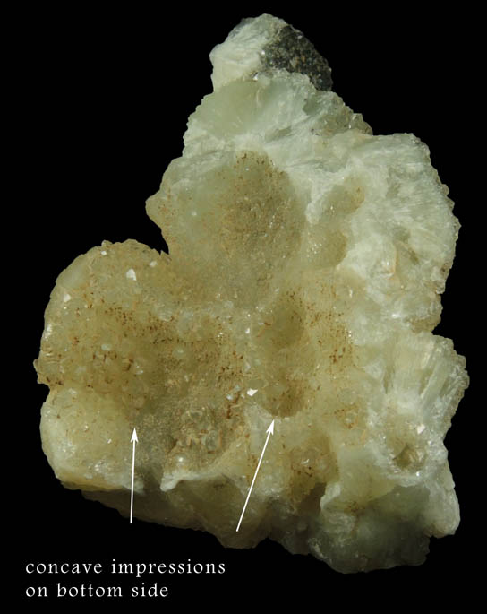 Apophyllite with Chlorite inclusions over Prehnite from Millington Quarry, Bernards Township, Somerset County, New Jersey