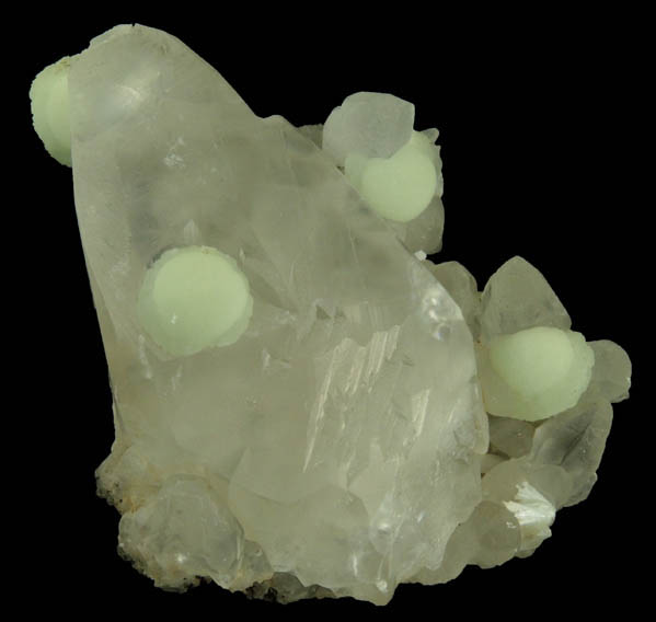Calcite and Prehnite with minor Pectolite from Millington Quarry, Bernards Township, Somerset County, New Jersey