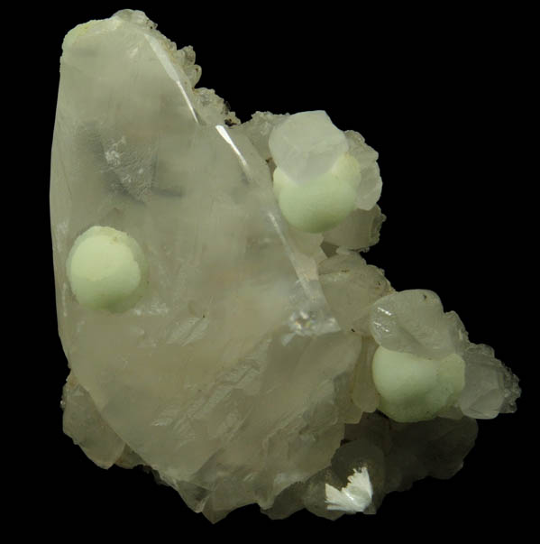 Calcite and Prehnite with minor Pectolite from Millington Quarry, Bernards Township, Somerset County, New Jersey