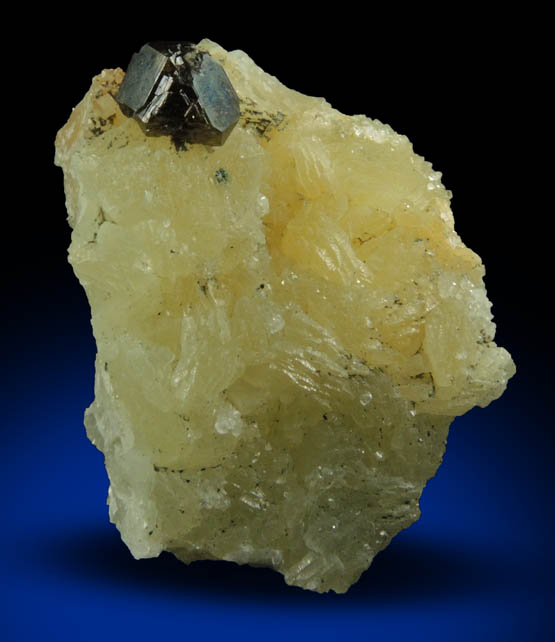 Sphalerite on Prehnite with pseudomorphic molds after Anhydrite from Millington Quarry, Bernards Township, Somerset County, New Jersey