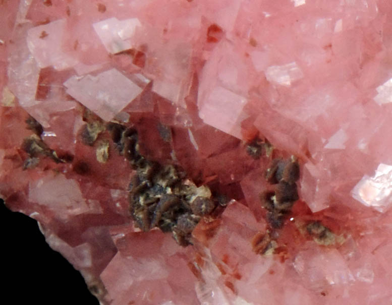 Rhodochrosite with Leucophoenicite, Gageite, Brucite from N'Chwaning II Mine, Kalahari Manganese Field, Northern Cape Province, South Africa