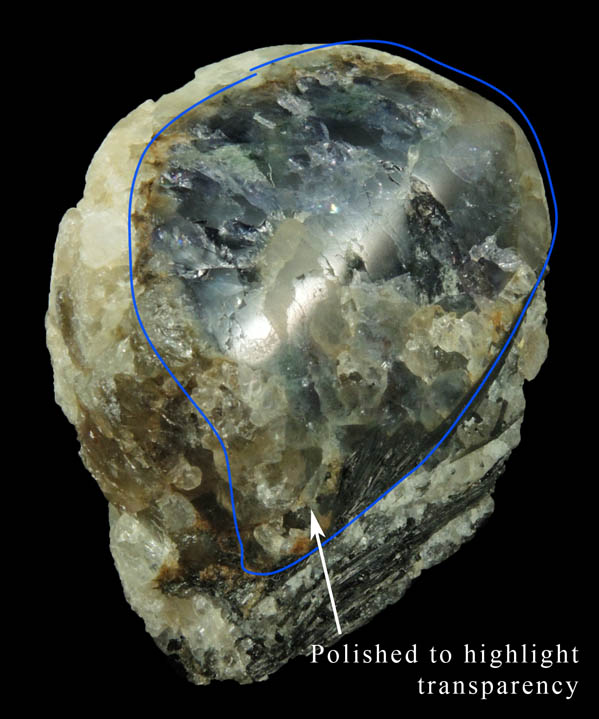 Cordierite var. Iolite from Route 9 road cut at Beaver Meadow Road, Haddam, Middlesex County, Connecticut